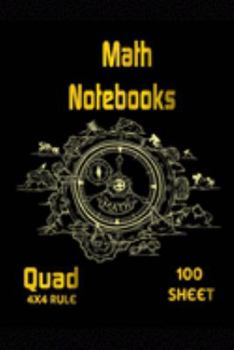 Paperback math notebooks quad 4x4 rule, 100 sheets: Graph Paper Quad Ruled Graphing Paper Book