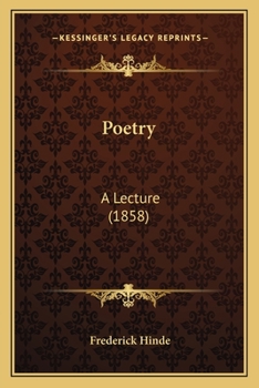 Paperback Poetry: A Lecture (1858) Book
