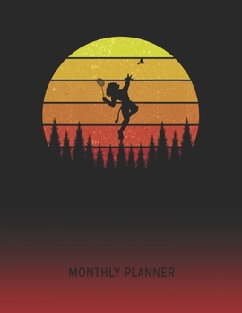 Monthly Planner: Badminton Player | 2 Year Planning for Jan 2020 to Dec 2021 | Retro Vintage Sunset Cover | January 20 - December 21 | Planning ... | Plan Days, Set Goals & Get Stuff Done