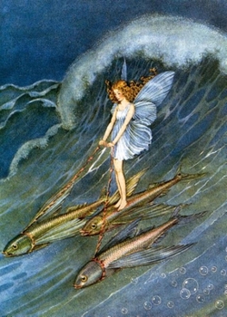 Fairy Riding Fish Greeting Card