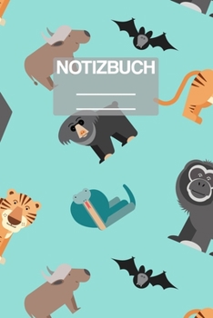 Notizbuch A5 Muster Suesse Tiere Tiger Affe Fledermaus Kobra: - 111 Seiten - EXTRA Kalender 2020 - Einzigartig - Kariert - Karo - Raster - Geschenk - Geschenkidee