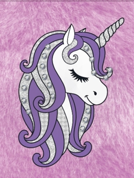 Hardcover Bejeweled Unicorn Fur Trifold Organiser Book