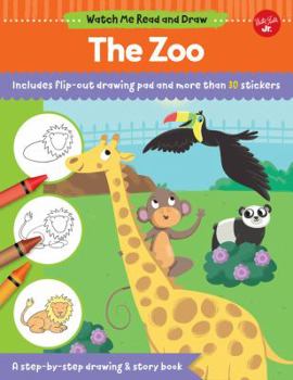 Paperback Watch Me Read and Draw: The Zoo: A Step-By-Step Drawing & Story Book