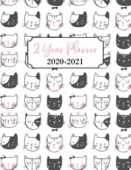 Paperback 2 Year Planner: 2 Year Calendar Planner for January 2020 - December 2021, Includes Contacts + Notes Page, 24 Month Planner, 2 Year Mon Book