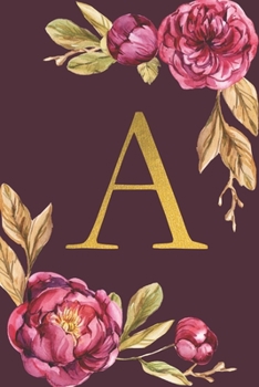 A: Personalized Initial Monogram Blank Lined Notebook Journal Printed Peony flowers , for Women and Girls 6x9 inch. Christmas gift , birthday gift idea