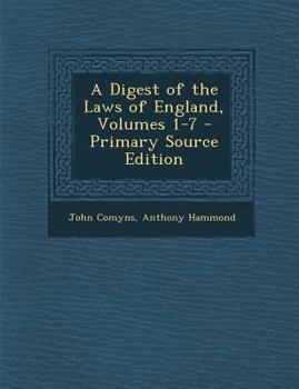 Paperback A Digest of the Laws of England, Volumes 1-7 Book