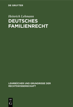 Hardcover Deutsches Familienrecht [German] Book
