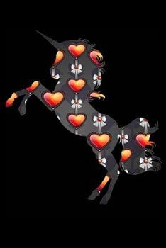 Paperback Black And Red Heart Unicorn: Blood Sugar Tracker Book