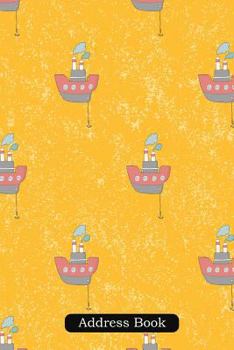 Paperback Address Book: Alphabetical Index with Seamless Pattern Ship Cover Book