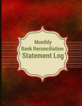 Paperback Monthly Bank Reconciliation Statement Log Book