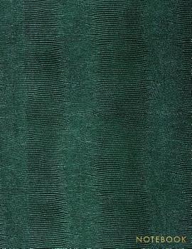 Notebook: Blue Green Snake Skin Style - Embossed Gold Style Lettering - Softcover | 150 College-ruled Pages | 8.5 x 11 size (Leather Style Collection - Journal, Notebook, Diary, Composition Book)