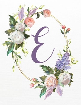 E: White Pink Floral 3-Year Monthly Calendar 2020-2022 (White Pink Floral Alphabet Series - Letter E)