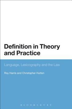 Paperback Definition in Theory and Practice: Language, Lexicography and the Law Book