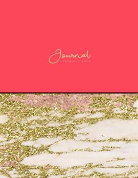 Journal Marble + Gold: College-Ruled Notebook - 80-Page Large Size - Perfect Soft Bound