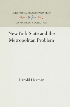 Hardcover New York State and the Metropolitan Problem Book