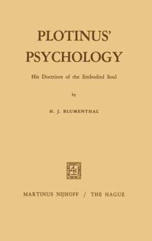 Paperback Plotinus' Psychology: His Doctrines of the Embodied Soul Book