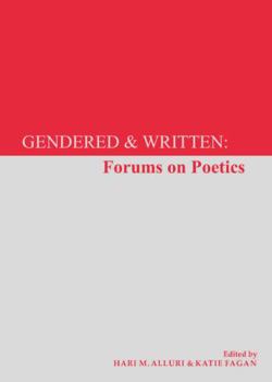Gendered & Written: Forums on Poetics