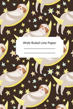 Paperback Cute Sleep Sloth Theme Wide Ruled Line Paper Book