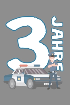 Notizbuch A5 (6X9zoll) Kariert 120 Seiten: Polizei T-Shirt - Polizist 3 Jahre Geburtstag Geschenkidee (German Edition)
