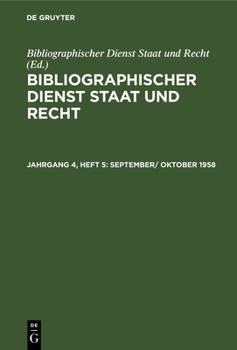 Hardcover September/ Oktober 1958 [German] Book