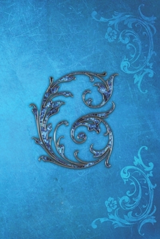 G: Jewel-look Elegant Initial Monogram Letter G Blue 6x9 Journal. Pretty Personalized Lined Diary for Writing & Note Taking for Girls and Women