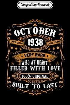Composition Notebook: 81st Birthday Gift 81 Years Old Retro Vintage October 1938  Journal/Notebook Blank Lined Ruled 6x9 100 Pages