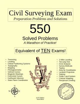 Spiral-bound Civil Surveying Exam Preparation Problems and Solutions Book
