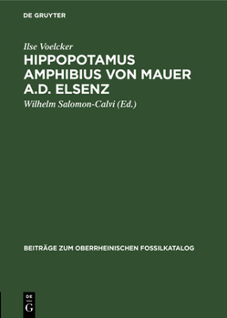 Hardcover Hippopotamus Amphibius Von Mauer A.D. Elsenz [German] Book