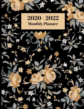 Paperback 2020-2022 Monthly Planner: Vintage Flowers Floral Design Cover 2 Year Planner Appointment Calendar Organizer And Journal Notebook Book