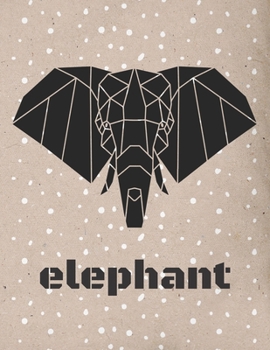 Elephant: Large Origami Vintage Paper Composition Notebook college ruled 8,5 x 11, Geometrical Animal Head Boho Tribal Journal for kids, teens and adults