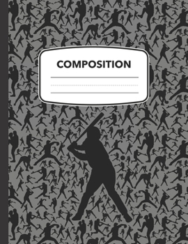 Paperback Composition: A Baseball Sport Composition Notebook, A Blank 8.5x11" Half Page Practice Writing Composition Notepad With Dashed Midl Book