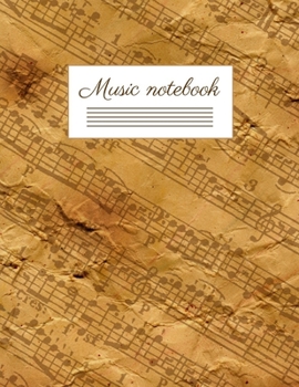 Paperback Music notebook: wide staff manuscript paper - 8.5x11 - 120 pages - 8 staves per page - easy to write on - perfect for learning Book