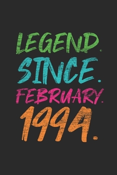 Legend Since February 1994: Journal for Birthday Gift Idea - Graph Ruled Notebook