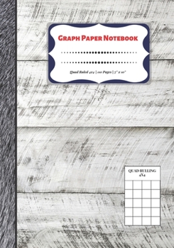 Paperback Graph Paper Notebook: Quad Ruled 4x4 - 110 Pages - 7" x 10" Squared Graphing Paper * Blank Notebook * Grid Paper * Softback ...(Composition Book