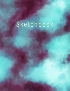 Paperback Sketchbook: Teal and Fuschia Tie Dye Blank Book (120 blank pages, 8.5 x 11 inches) Book