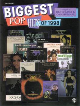 Mass Market Paperback Biggest Pop Hits of 1998 / arranged by Dan Coates and Book