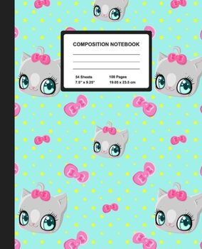 Composition Notebook: Kawaii Cat | Wide Ruled Paper Journal | Blank Lined Workbook for Teens Kids Students Girls, for Home School & Writing Notes