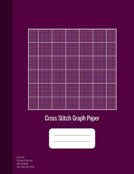Cross Stitch Graph Paper: 14 Lines Per Inch, Graph Paper for Embroidery and Needlework, 8.5''x11'', 100 Sheets, Purple Cover (Beading Graph Paper)