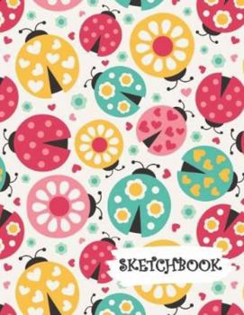 Sketchbook: Pink Teal Orange Ladybug Fun Framed Drawing Paper Notebook