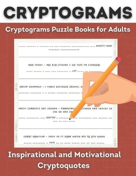 Paperback Cryptograms Puzzle Book for Adults: Cryptoquote book, Inspirational and Motivational, Cryptoquote Puzzle Books for adults (Cryptic Puzzles) [Large Print] Book