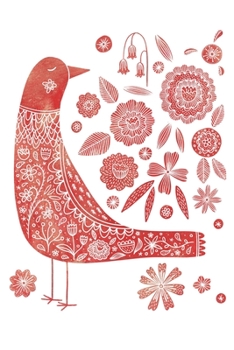 Notes: A Blank Lined Journal with Nordic Bird and Flower Cover Art