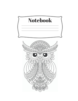 Notebook: Color your own Owl Adult Coloring Cover - 120 pages college ruled paper