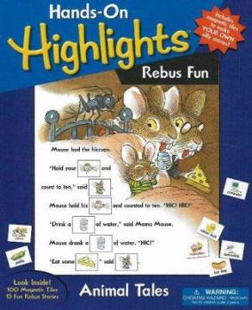 Hardcover Hands-On Highlights Rebus Fun: Animal Tales [With 100 Magnetic Tiles] Book