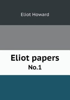 Paperback Eliot papers No.1 Book