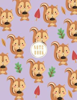 Notebook: Chipmunk on purple cover and Dot Graph Line Sketch pages, Extra large (8.5 x 11) inches, 110 pages, White paper, Sketc