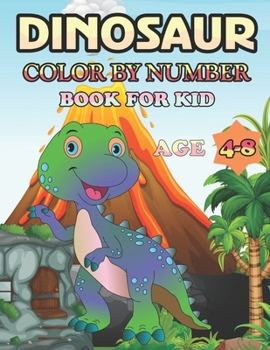 Paperback Dinosaur Color By Number Book for kid age 4-8 Book