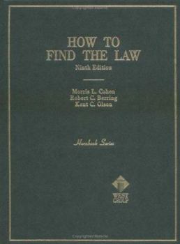 Hardcover Cohen, Berring and Olson's Hornbook on How to Find the Law, 9th Book
