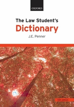 Paperback The Law Student's Dictionary Book