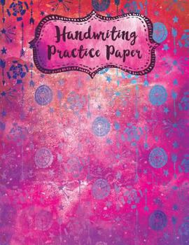 Paperback Handwriting Practice Paper: Watercolor Pink Arrows Cursive Lettering Book