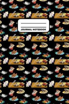 Paperback Journal Notebook: Notebook, Journal, Or Diary - Sushi Pattern Cover Design - 110 Blank Lined Pages - 6" X 9" - Matte Finished Soft Cover Book